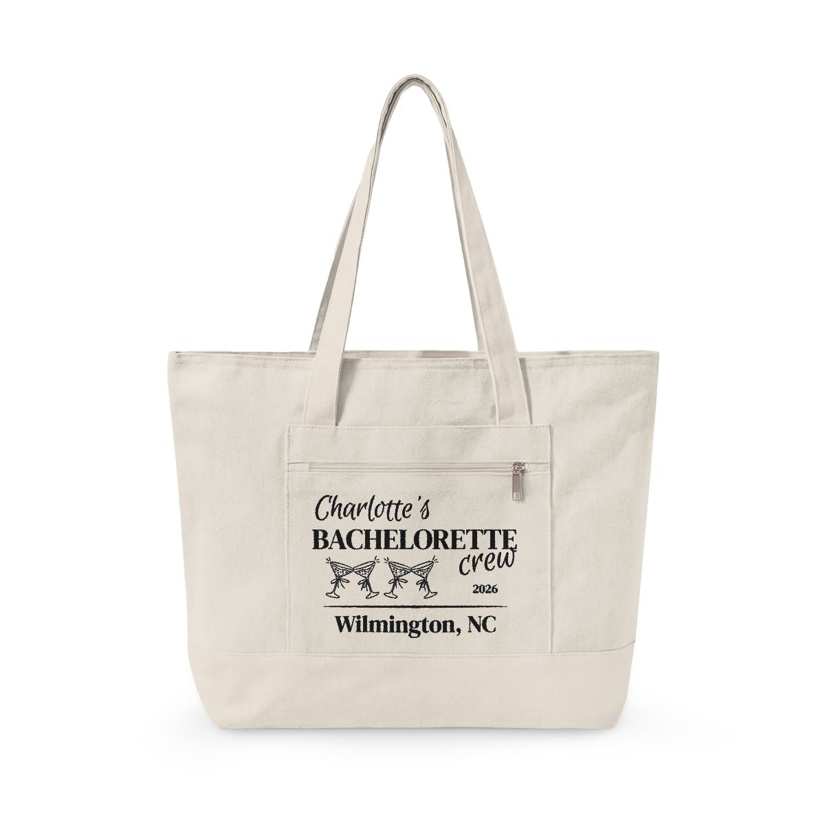 Personalized Bachelorette & Bride Zippered Tote