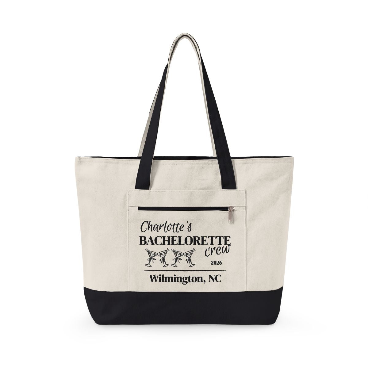 Personalized Bachelorette & Bride Zippered Tote