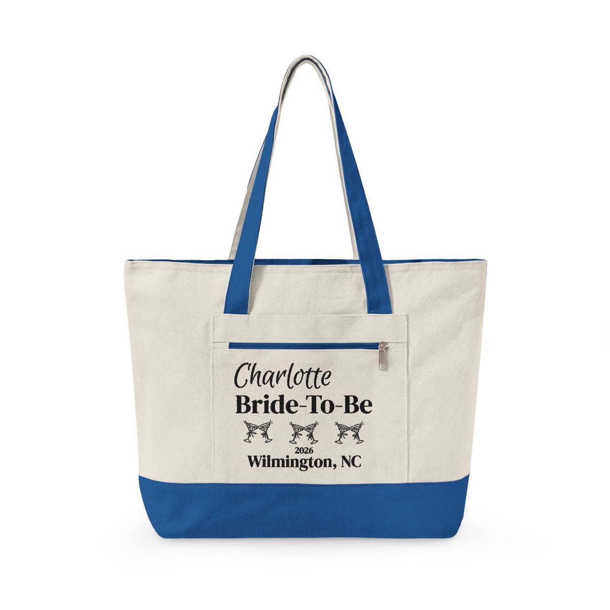 Personalized Bachelorette & Bride Zippered Tote