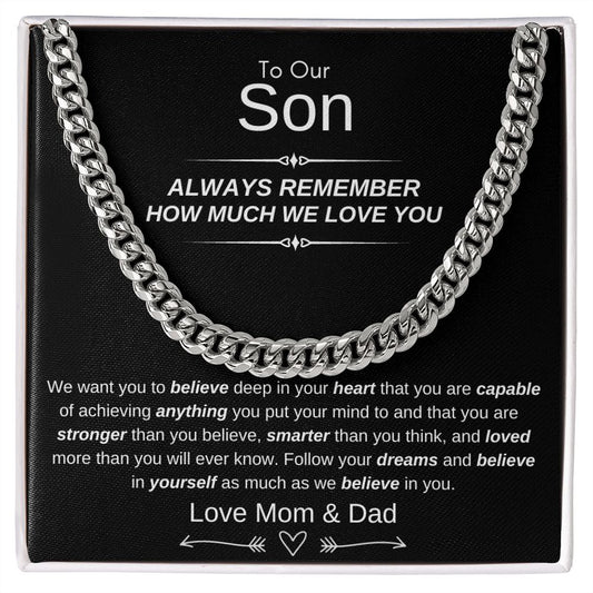 To Our Son Always Remember Cuban Link Chain