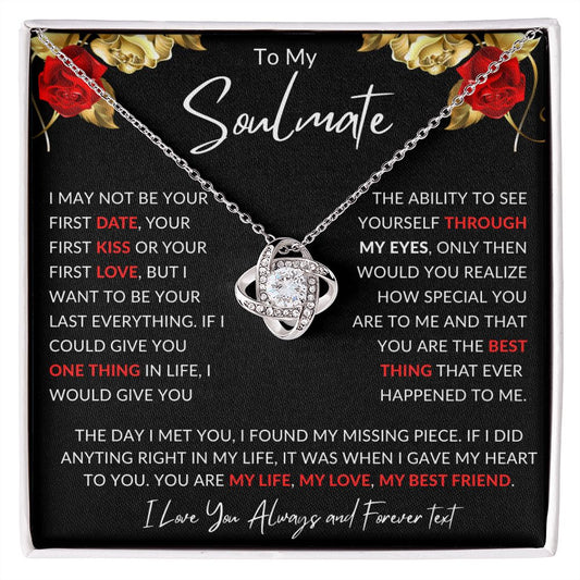 To My Soulmate Love Knot Valentines Birthday Christmas Anniversary Gift