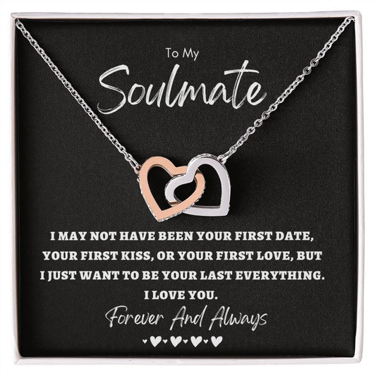 To My Soulmate Necklace Interlocking Hearts Gift for Wife, Fiancé, Future Wife, Girlfriend