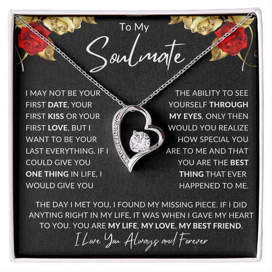 To My Soulmate Necklace Valentines Birthday Anniversary Christmas Gift
